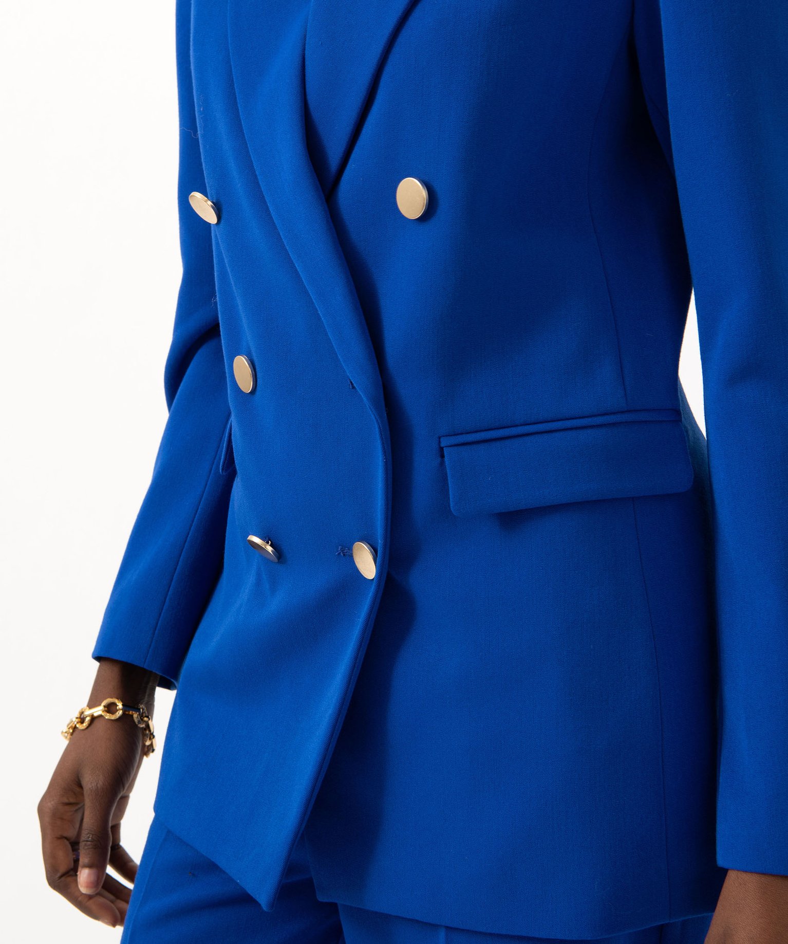 Veste de costume fermeture croisée femme bleu | GEMO