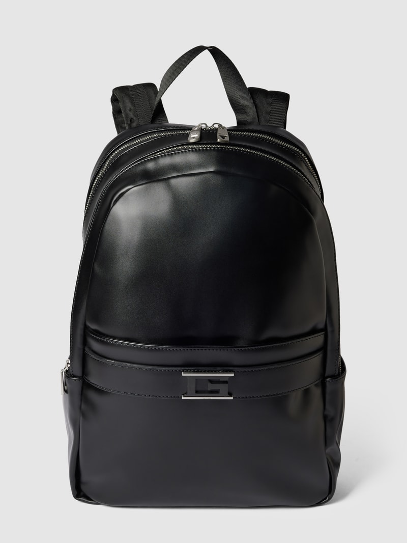 Rucksack mit Label-Applikation Modell 'FORTE' in schwarz