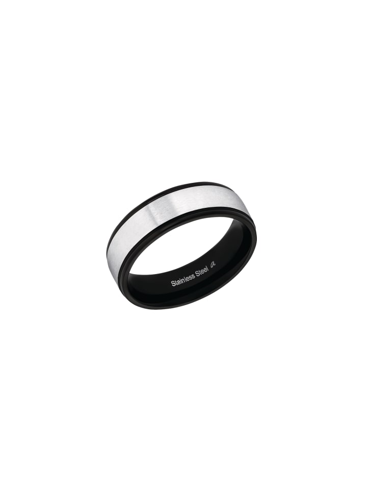 Amor Ring Edelstahl, IP Schwarz in Silber günstig kaufen