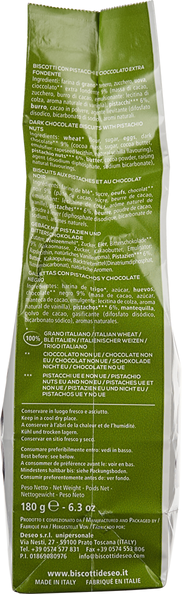 Deseo Cantuccini Dunkle Schokolade & Pistazie 180g