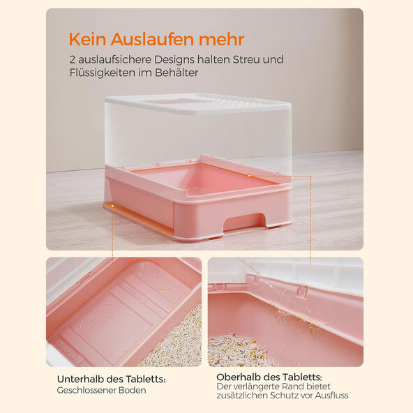 Katzentoilette mit Schaufel, pastellrosa