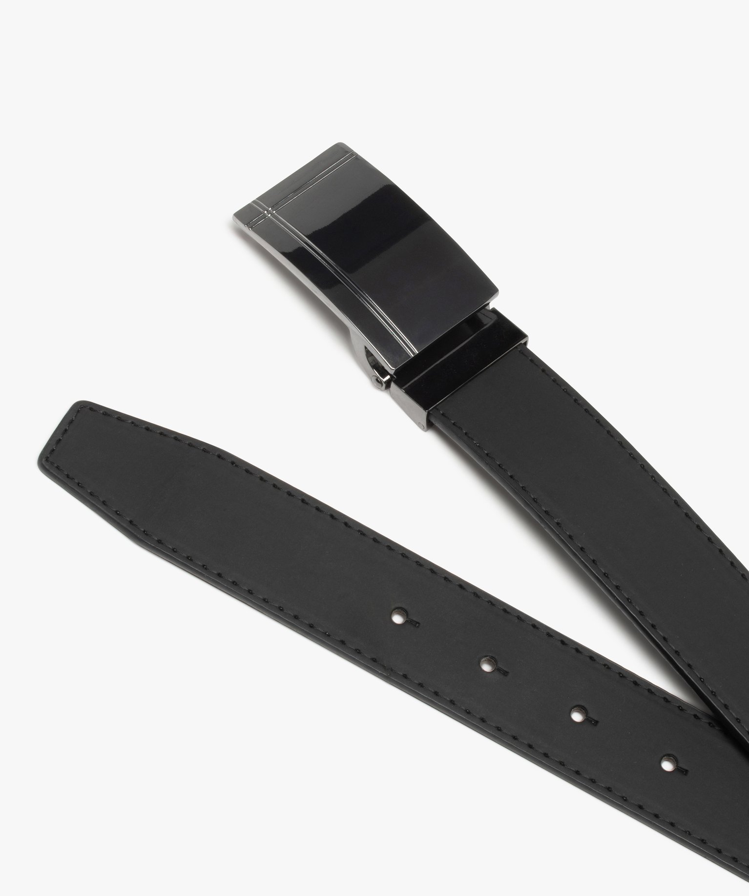 Ceinture homme avec boucle plate en métal noir | GEMO