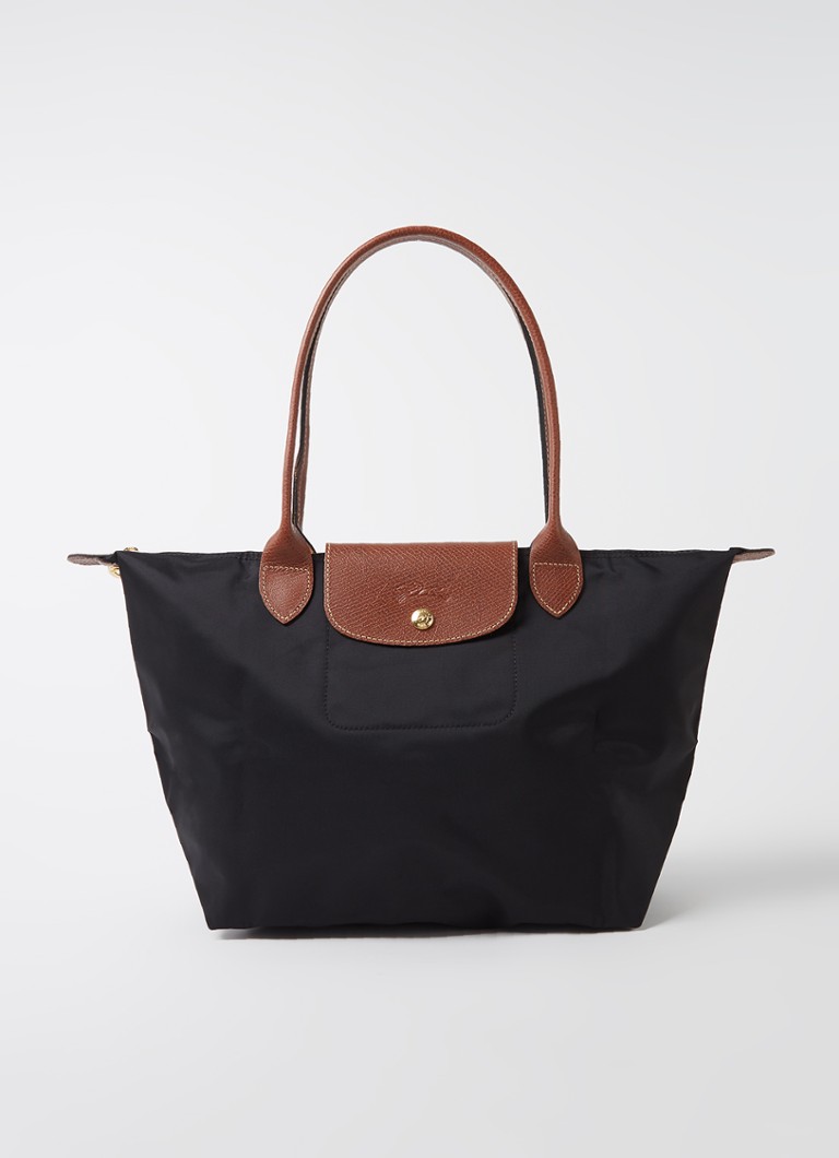 Longchamp Le Pliage olkalaukku M nahkayksityiskohdilla