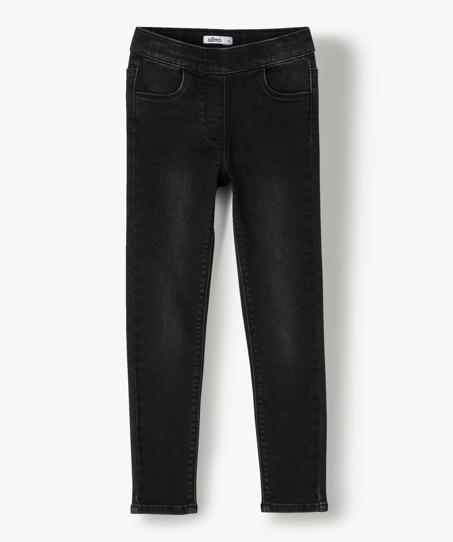 Jegging fille légèrement délavé noir | GEMO