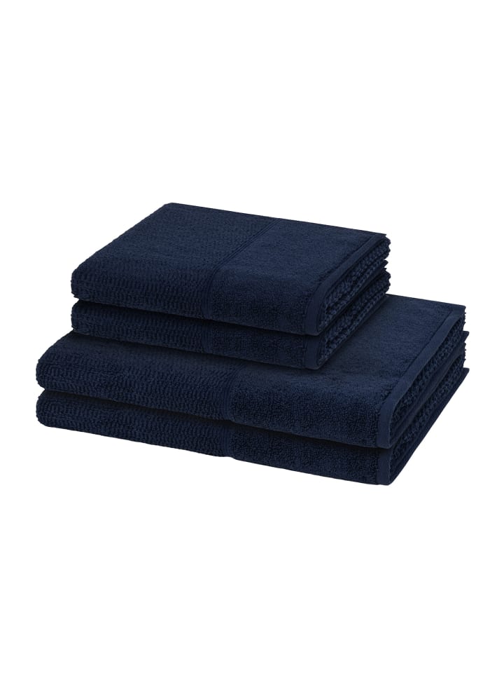 Möve for Frottana 2 X Handtuch 2 X Duschtuch im Set Pearl in Deep Sea günstig kaufen 4