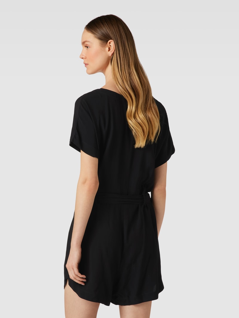 Playsuit aus Viskose in schwarz