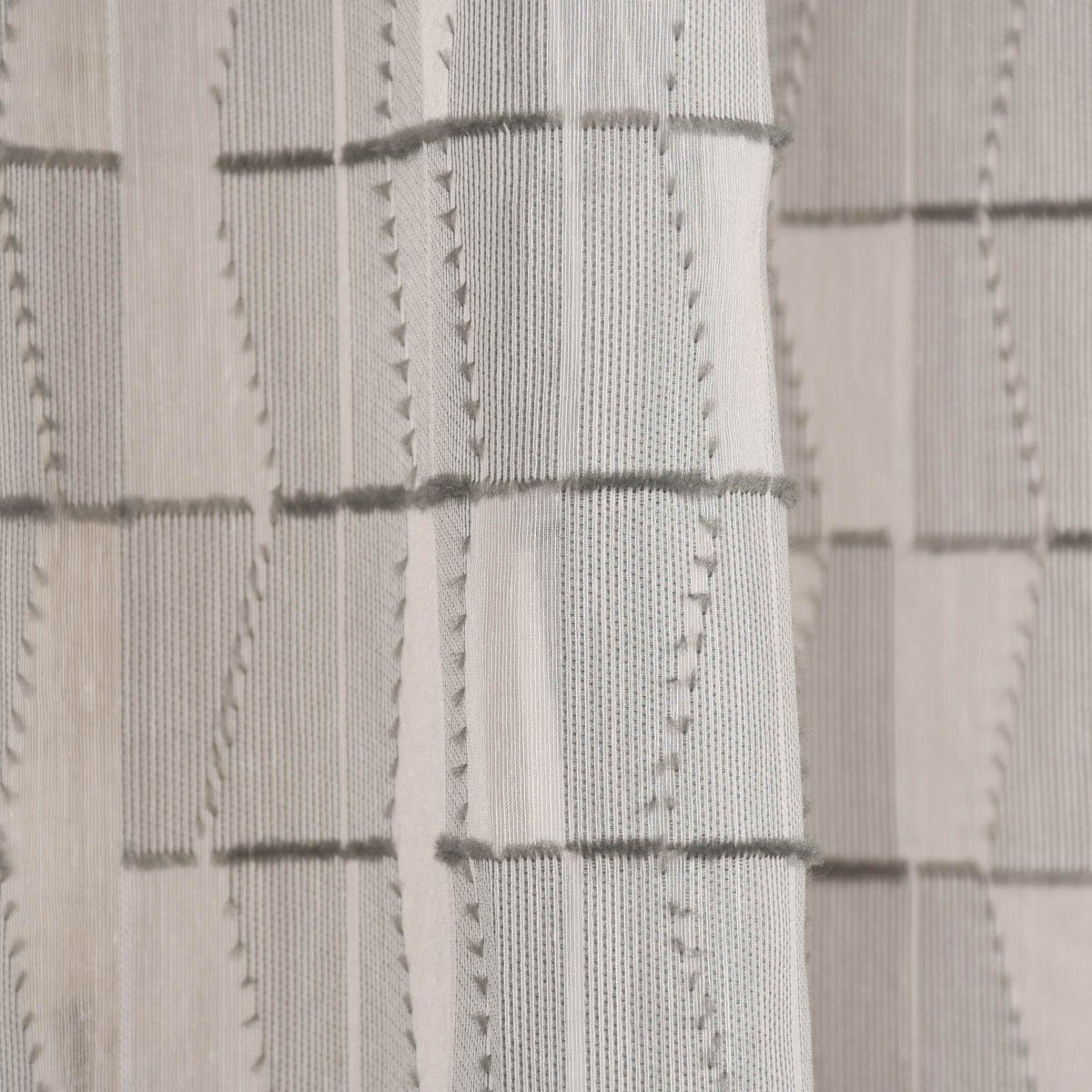 Meterware Rasch Textil Stores Scherli Rechtecke abstrakt grau 300cm, halbtransparent, Kunstfaser, überbreit