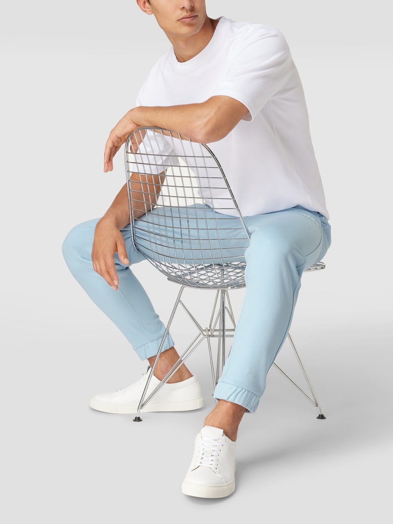 Sweathose mit Label-Print Modell 'Lamont' in bleu