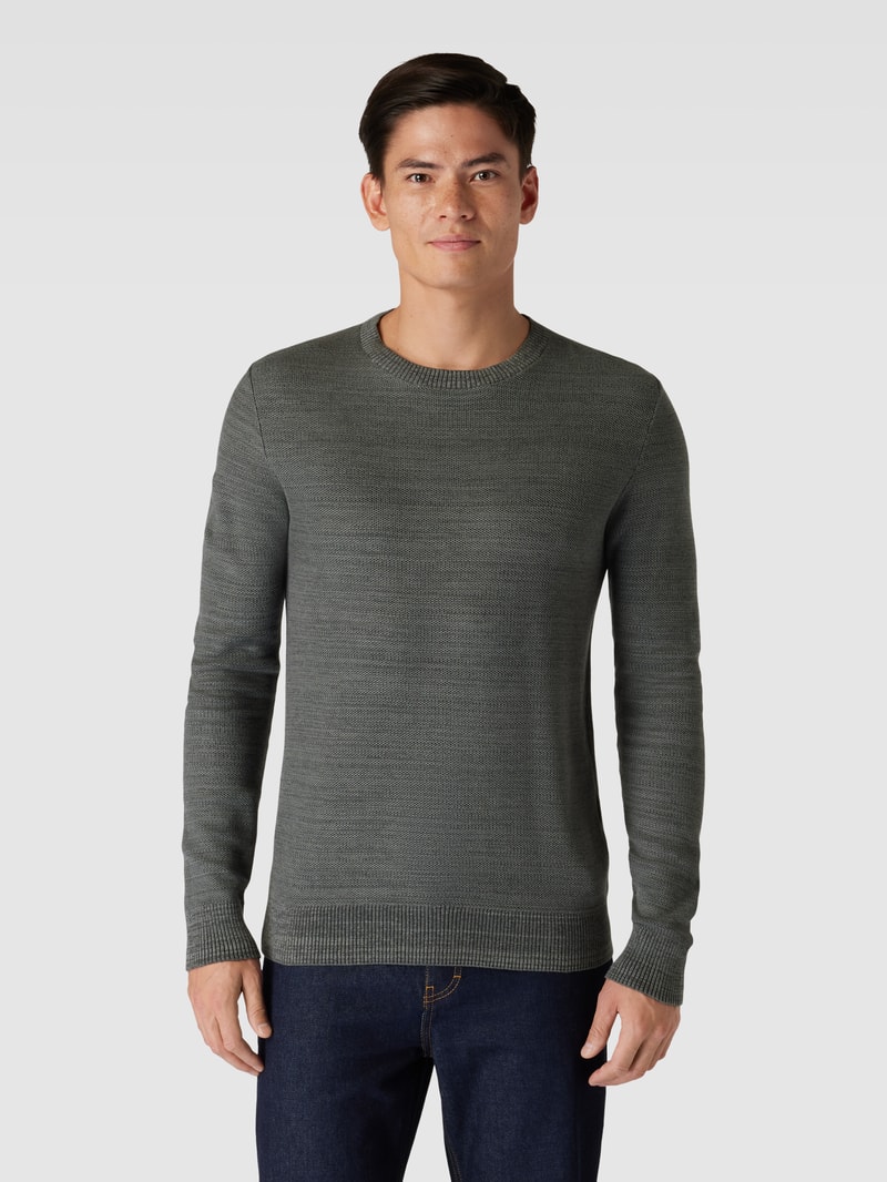 Strickpullover in melierter Optik in anthrazit meliert