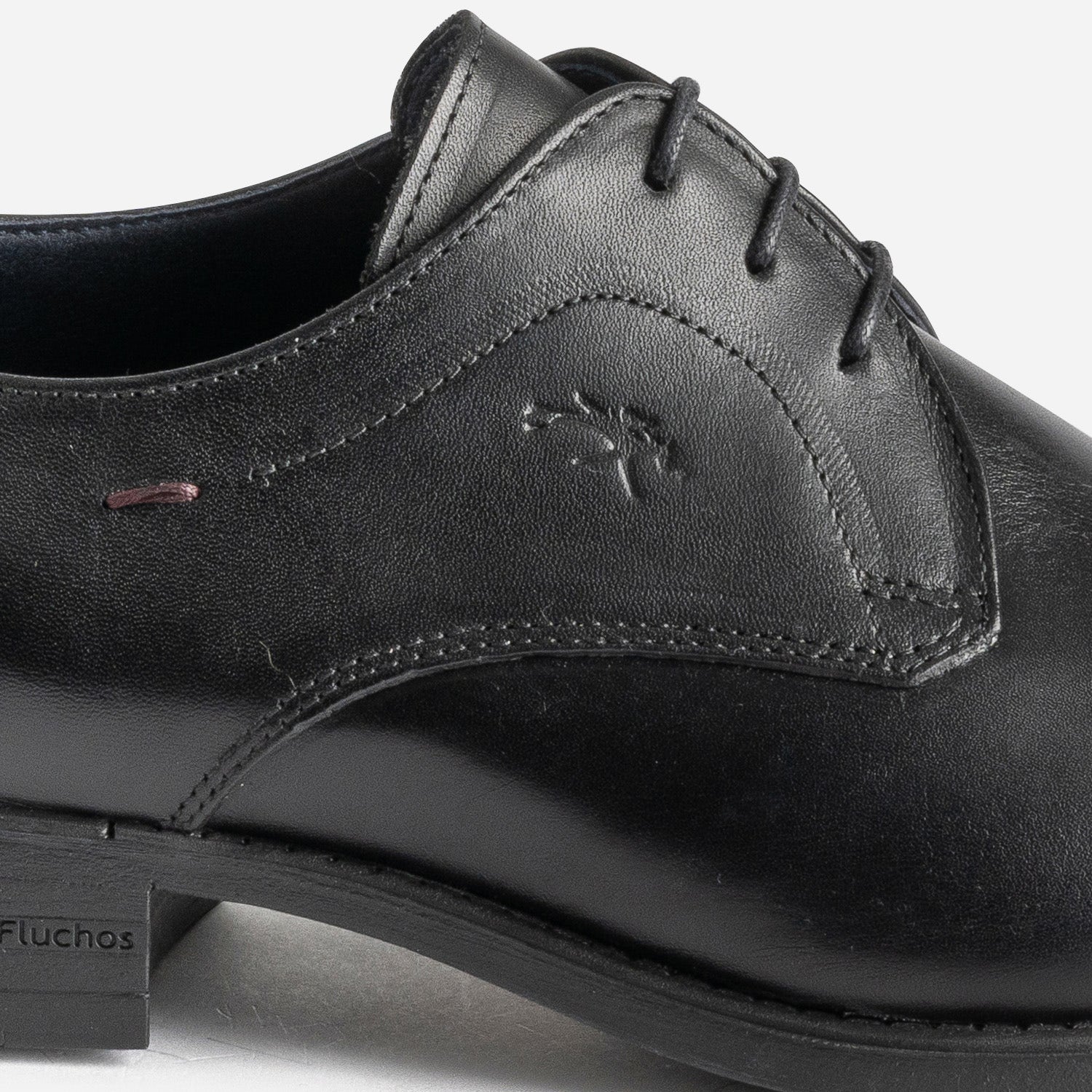 Derby FLUCHOS noir cuir bout Molière