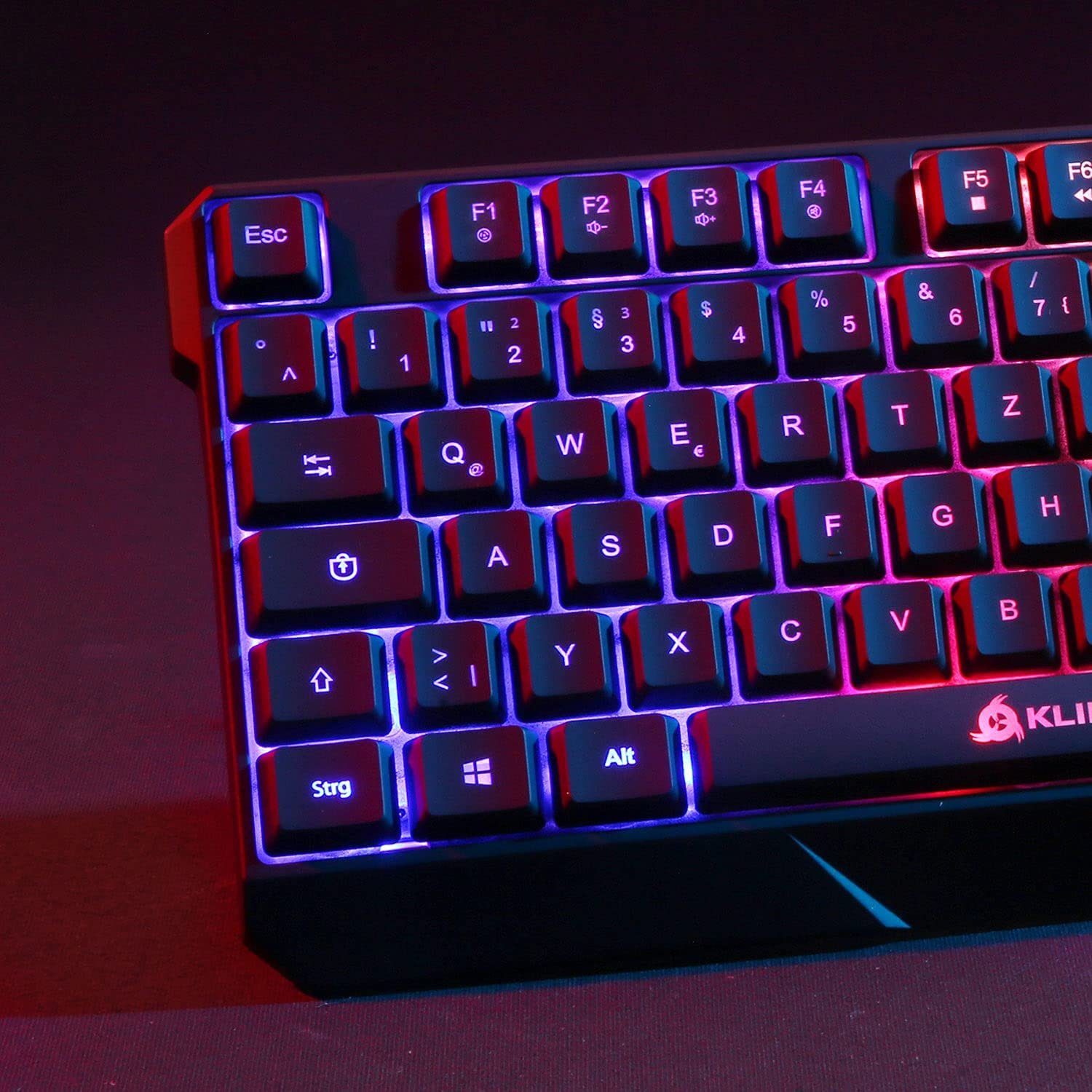 KLIM Chroma wireless Gaming, hintergrundbeleuchtete Tasten, Anti Ghosting Gaming-Tastatur (ergonomisches, wasserfestes und langlebiges Gaming Keyboard, Deutsche Tastenbelegung)