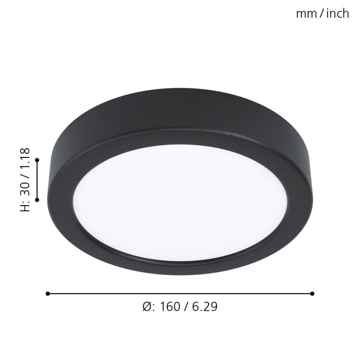 EGLO LED Deckenleuchte Fueva 5 (kaltweiß) Schwarz Ø 16 cm