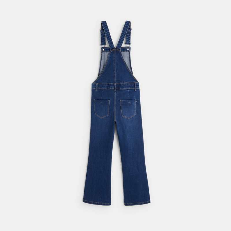 Salopette en jean flare bleue fille