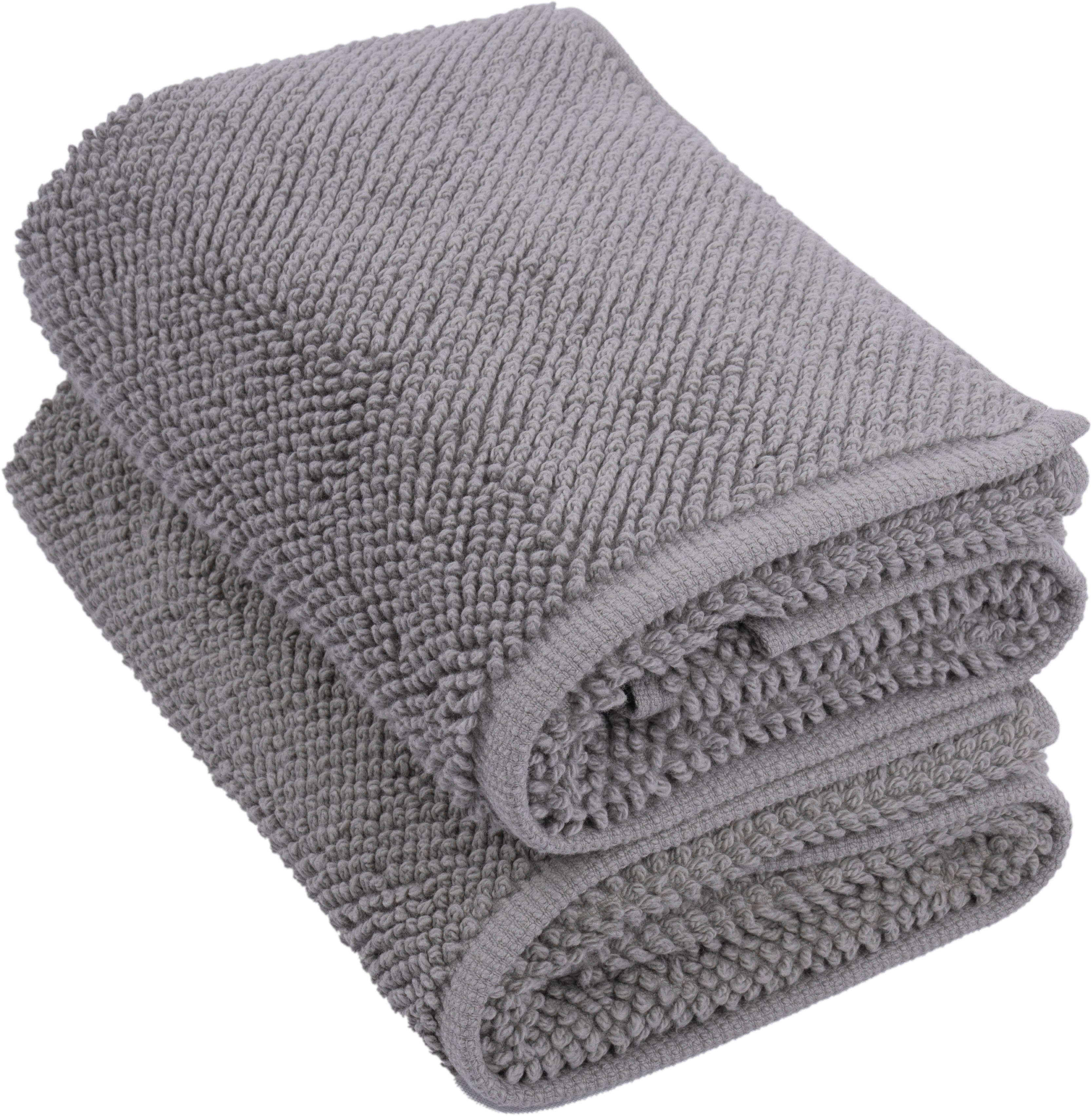 Badematte Niki Soft my home, Höhe 10 mm, beidseitig nutzbar, Baumwolle, rechteckig, besonders dichter Flor, 2er Set, Wendebadematte