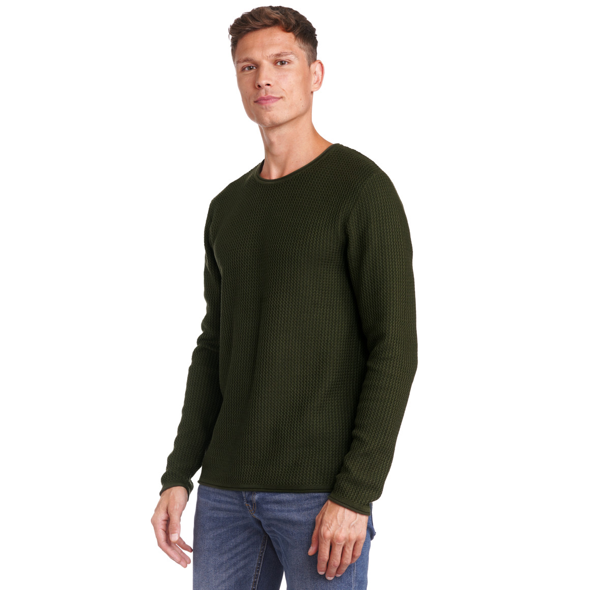 Herren Strickpullover mit Wellen-Struktur