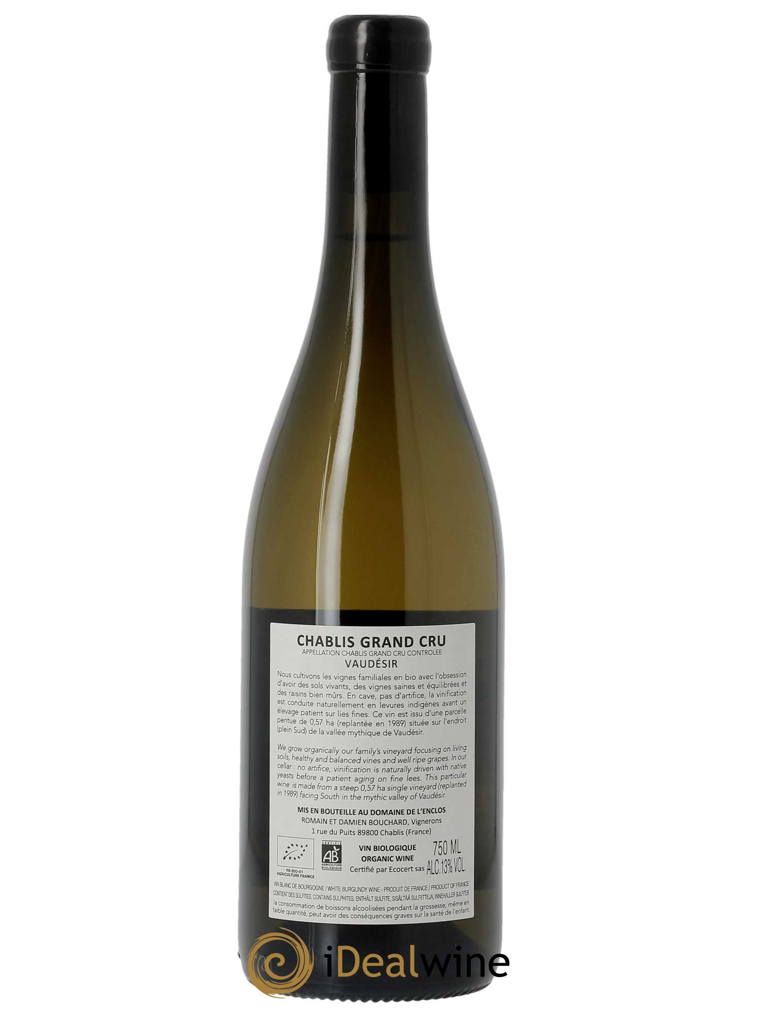 Chablis Grand Cru Vaudésir Domaine de l'Enclos  2022 - Lot de 1 Bouteille