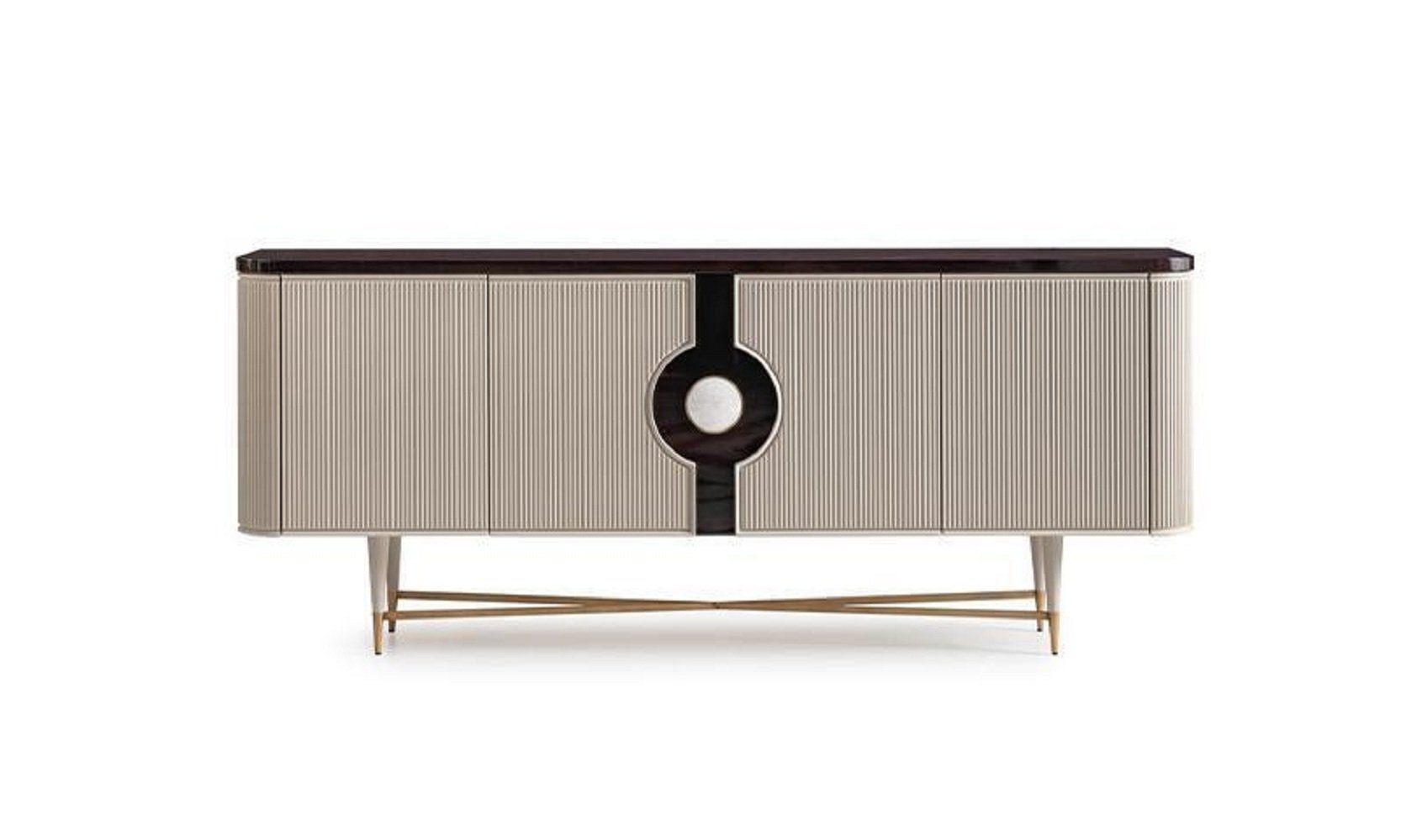 JVmoebel Esszimmer-Set Essecke Esszimmer Essgruppe Luxus Esstisch Stühle Beige Holz Set 9tlg, (9-St., 1x Esstisch + 6x Stühle + 1x Sideboard + 1x Spiegel), Made in Europa