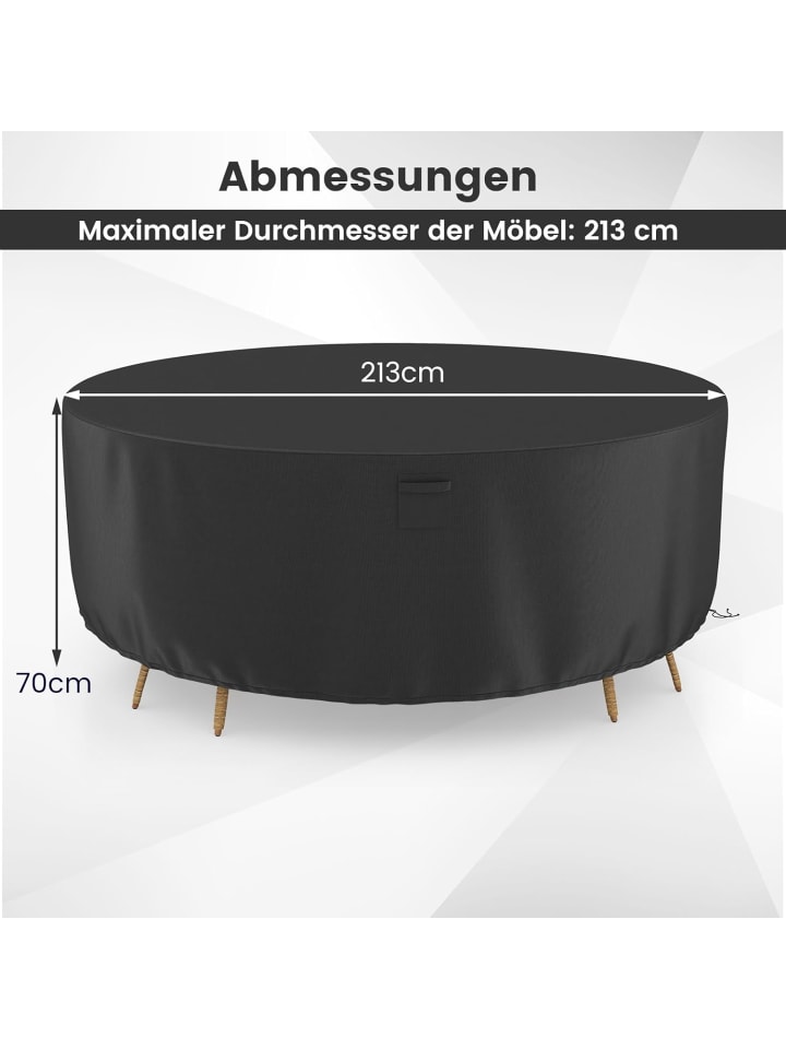COSTWAY Abdeckung für Gartenmöbel 213x70cm in Schwarz günstig kaufen onesize