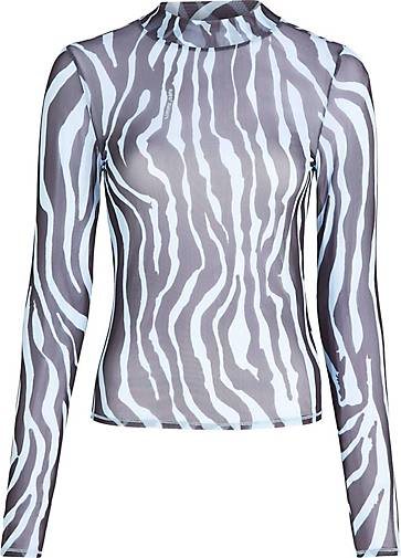 TOMMY-JEANS Damen Longsleeve TJW ZEBRA MESH