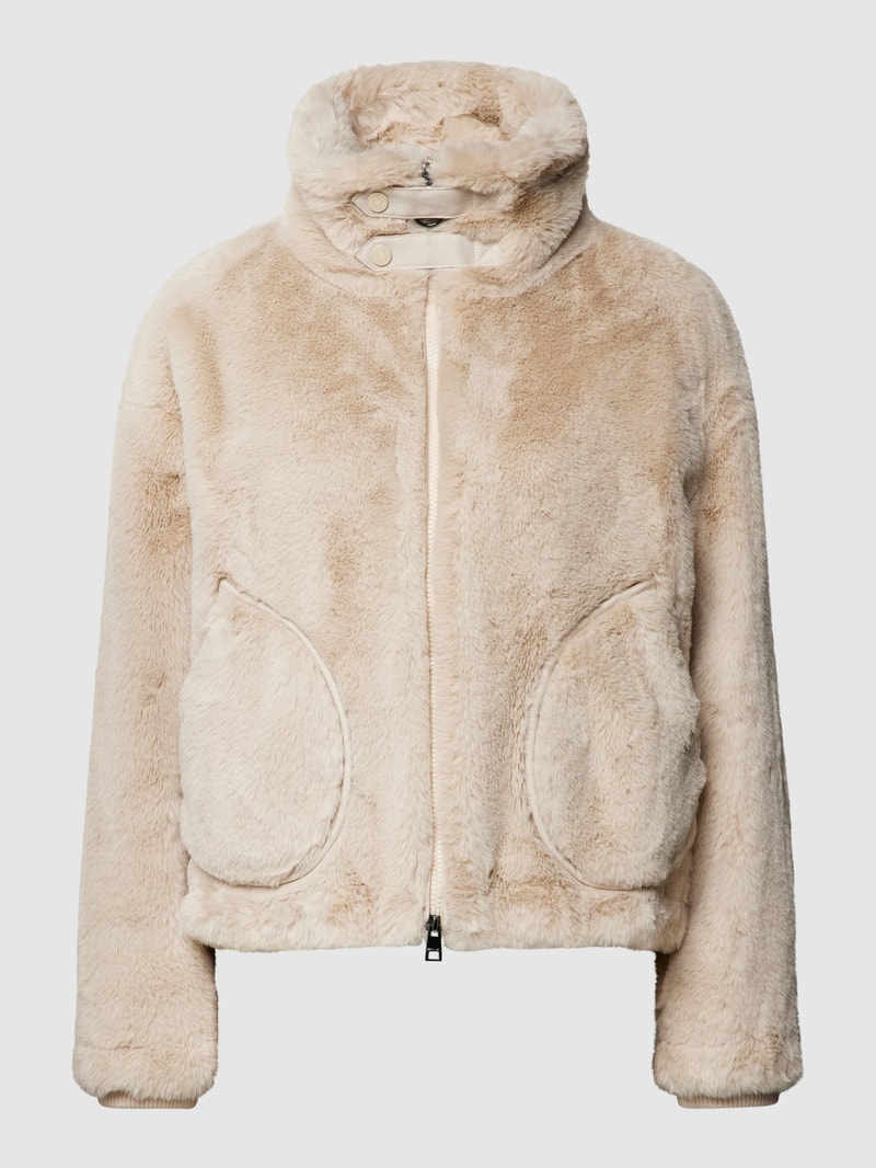Jacke aus Kunstfell in beige