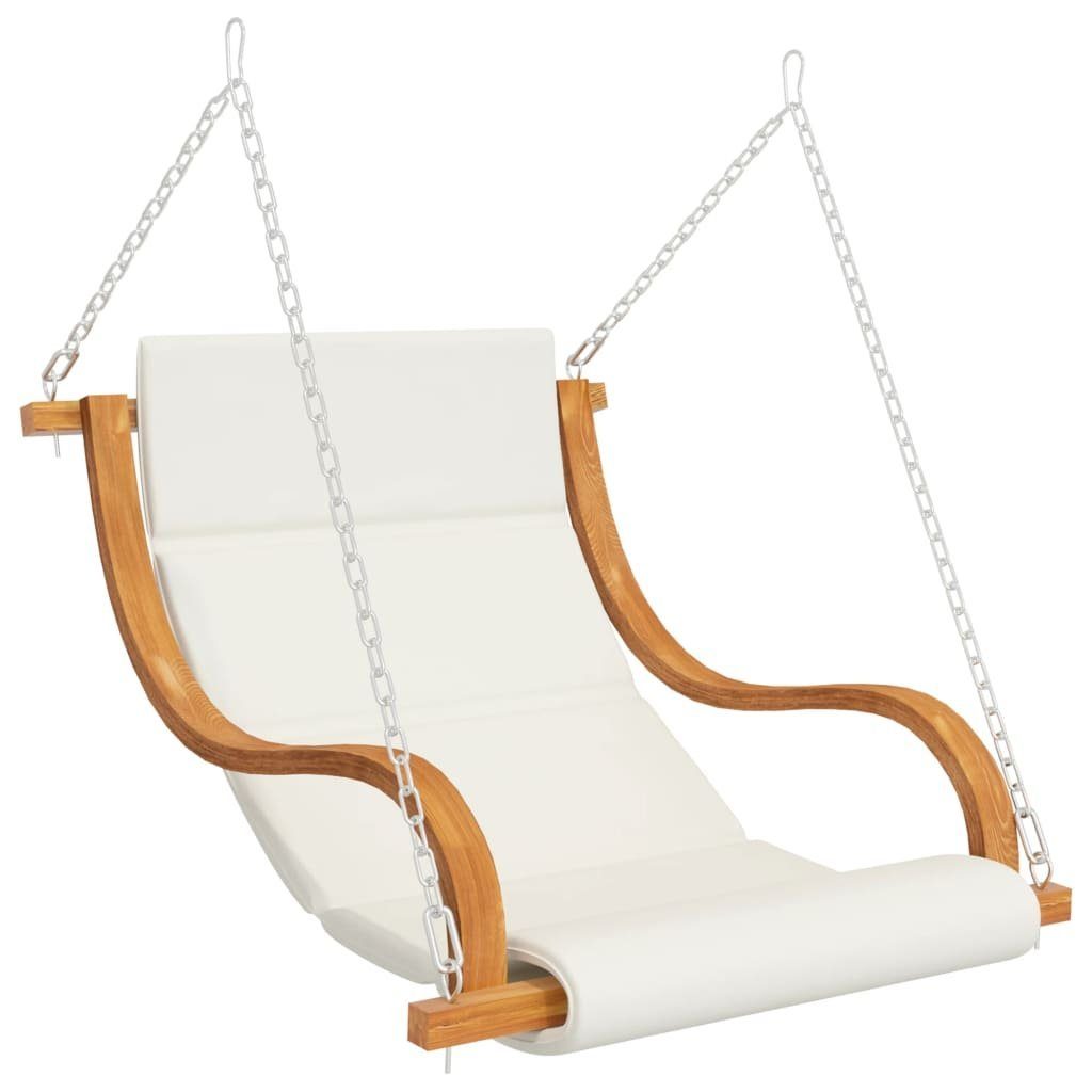 vidaXL Hollywoodschaukel Hängeliege mit Kissen Creme Bugholz mit Teak-Finish, 1 tlg.