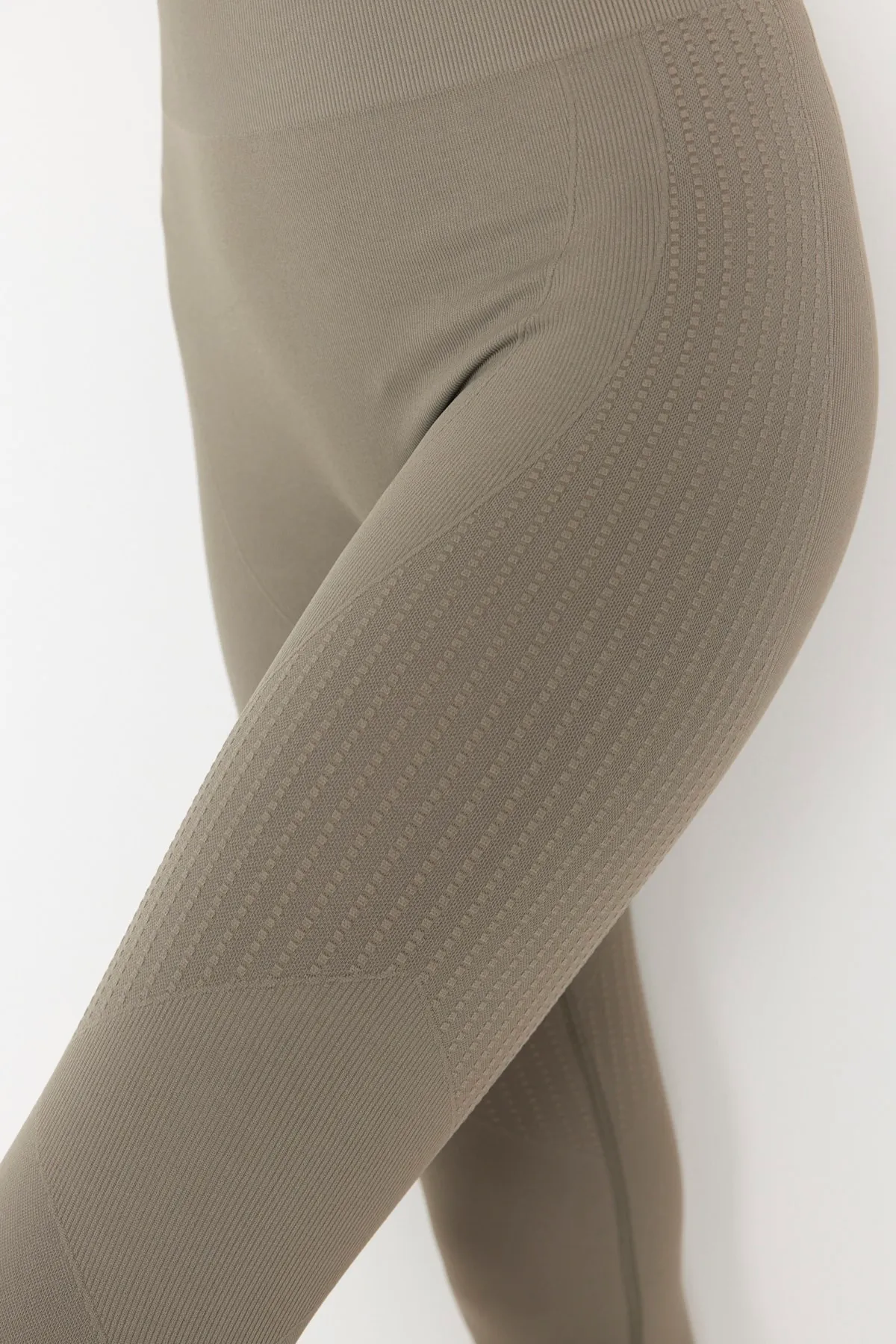 Jerf  Lily - Khakifarbene Erholungs-Leggings mit hoher Taille