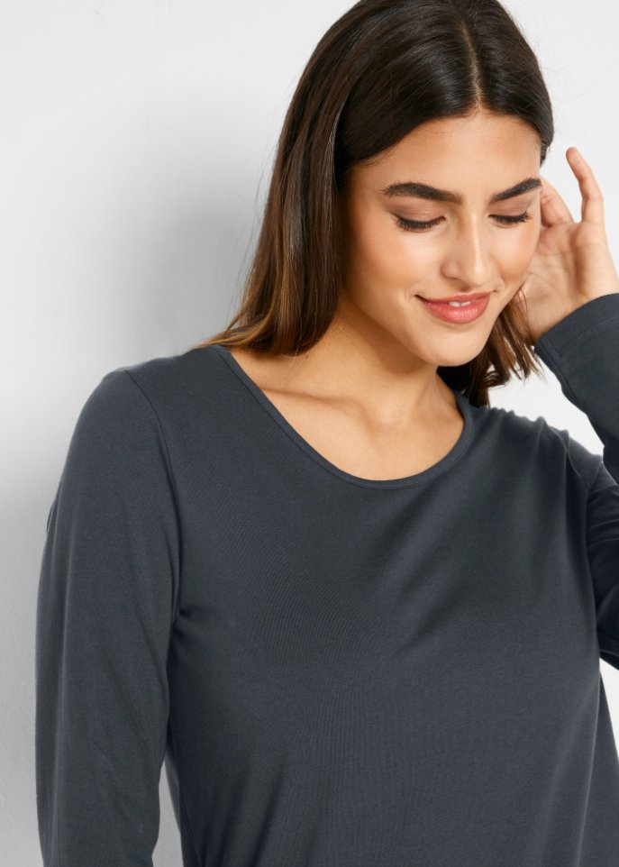 Langarmshirt mit Rundhalsausschnitt (2er Pack)