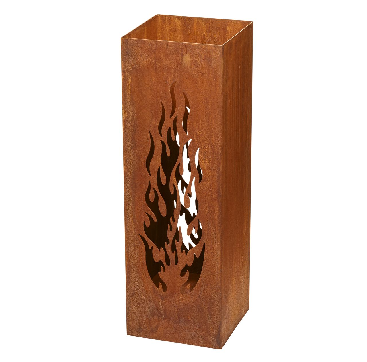 Weles Feuersäule, Design Wellen, 16 x 16 x 50 cm, Edelrost