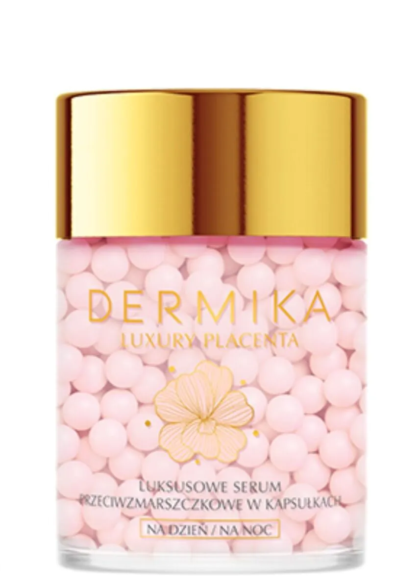 „Dermika Luxury Placenta“ prabangus raukšlių serumas kapsulėse dienai ir nakčiai