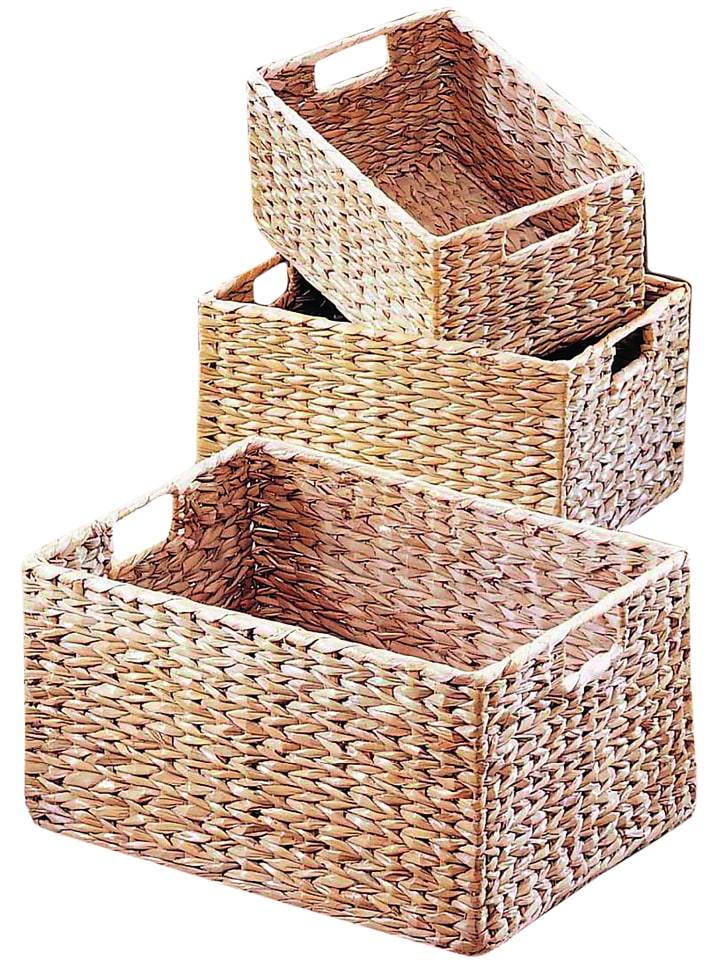 kobolo 3tlg. Set Regalkorb HYACINTH3 in Braun günstig kaufen onesize