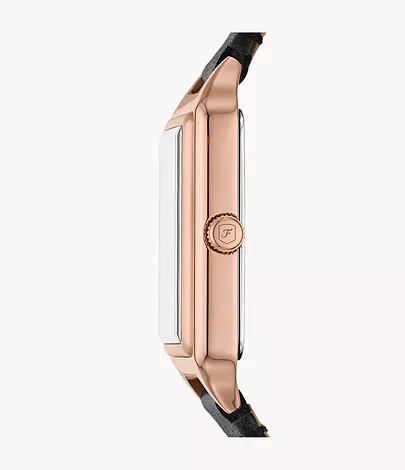 Fossil Uhr Raquel 3-Zeiger-Werk Datum LiteHide™-Leder schwarz