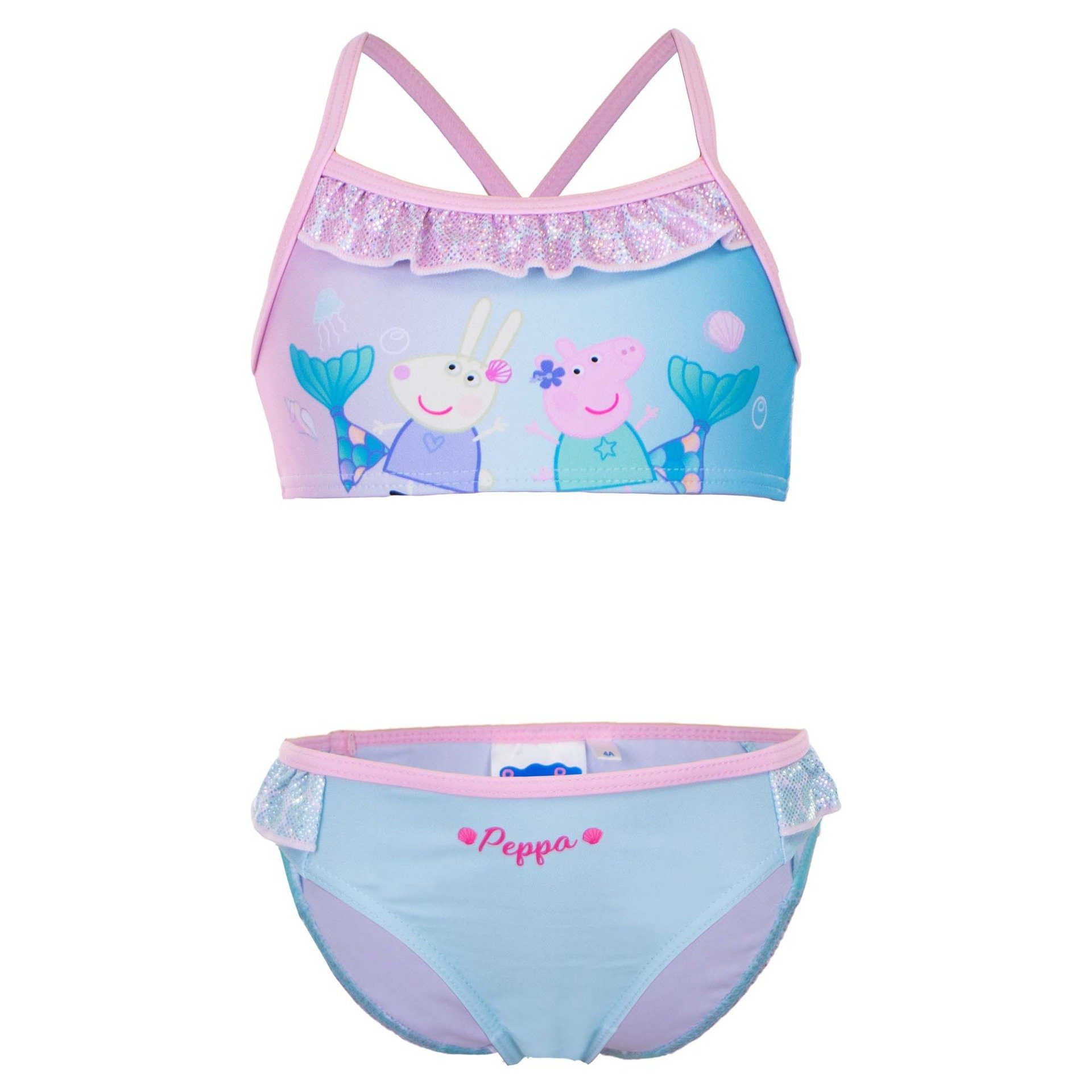 Peppa Pig Bustier-Bikini Peppa Wutz Kinder Bikini Gr. 98 bis 116