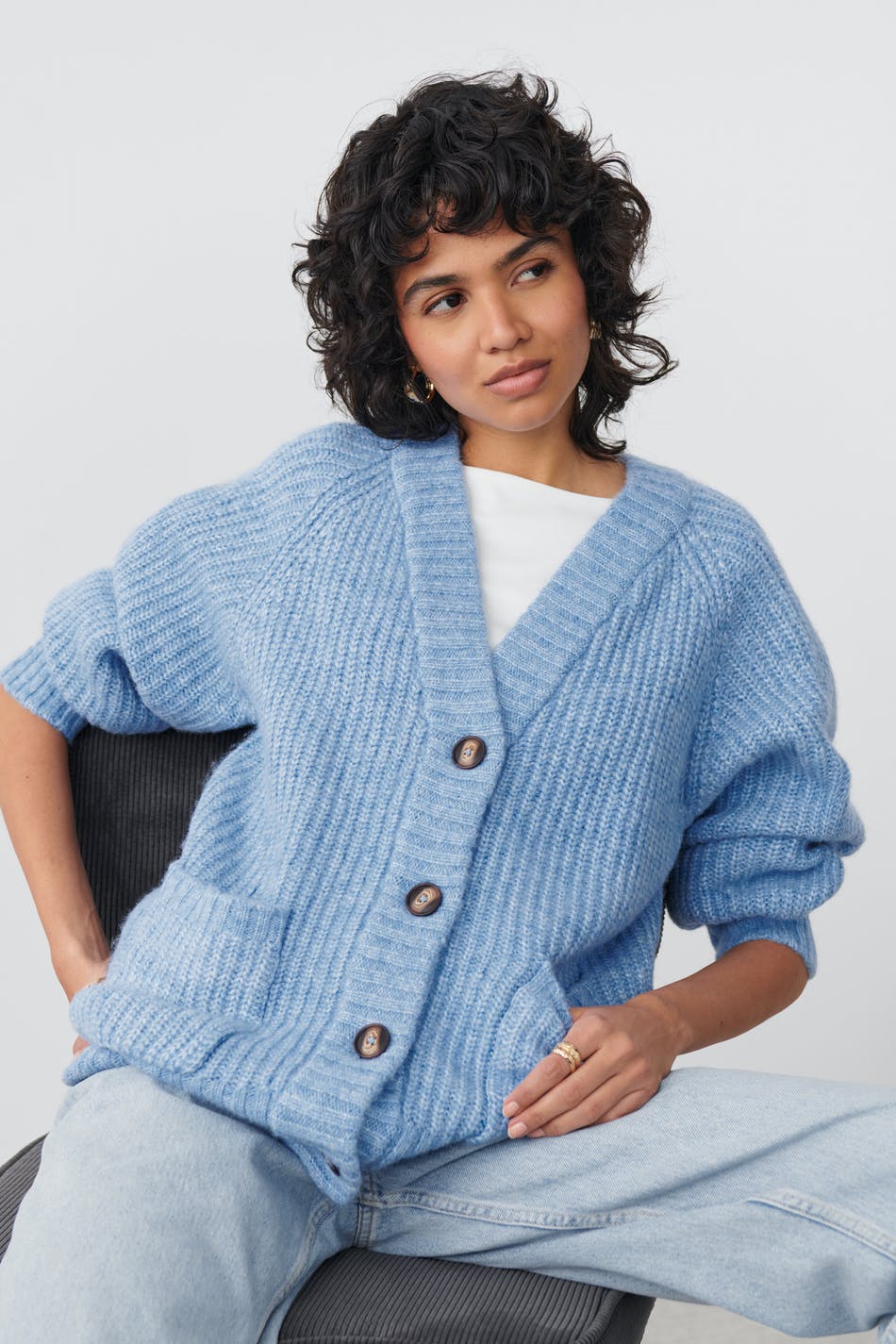Oversized knit cardigan