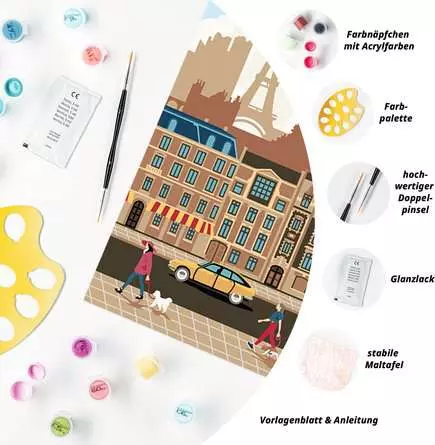 CreArt Farbenfrohes Paris - Malen nach Zahlen für Erwachsene