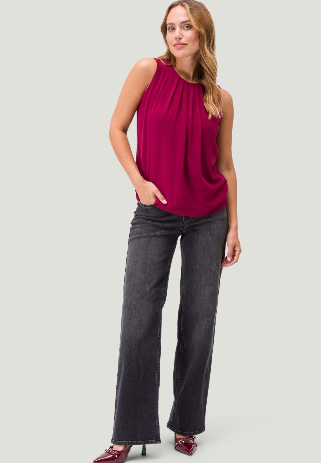 Chiffon Top mit Falten