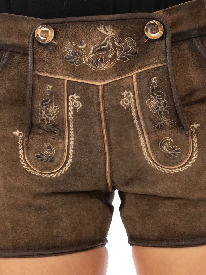 MADDOX Lederhose MAILA in dunkelbraun günstig kaufen