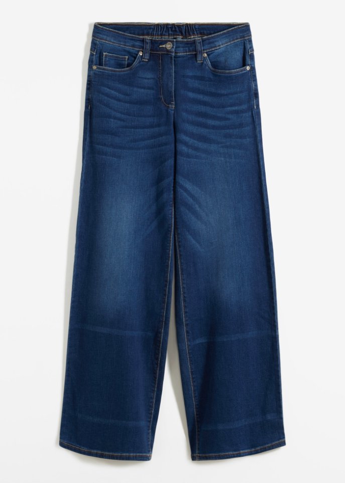 Stretch-Jeans mit extra weitem Bein und Bequembund