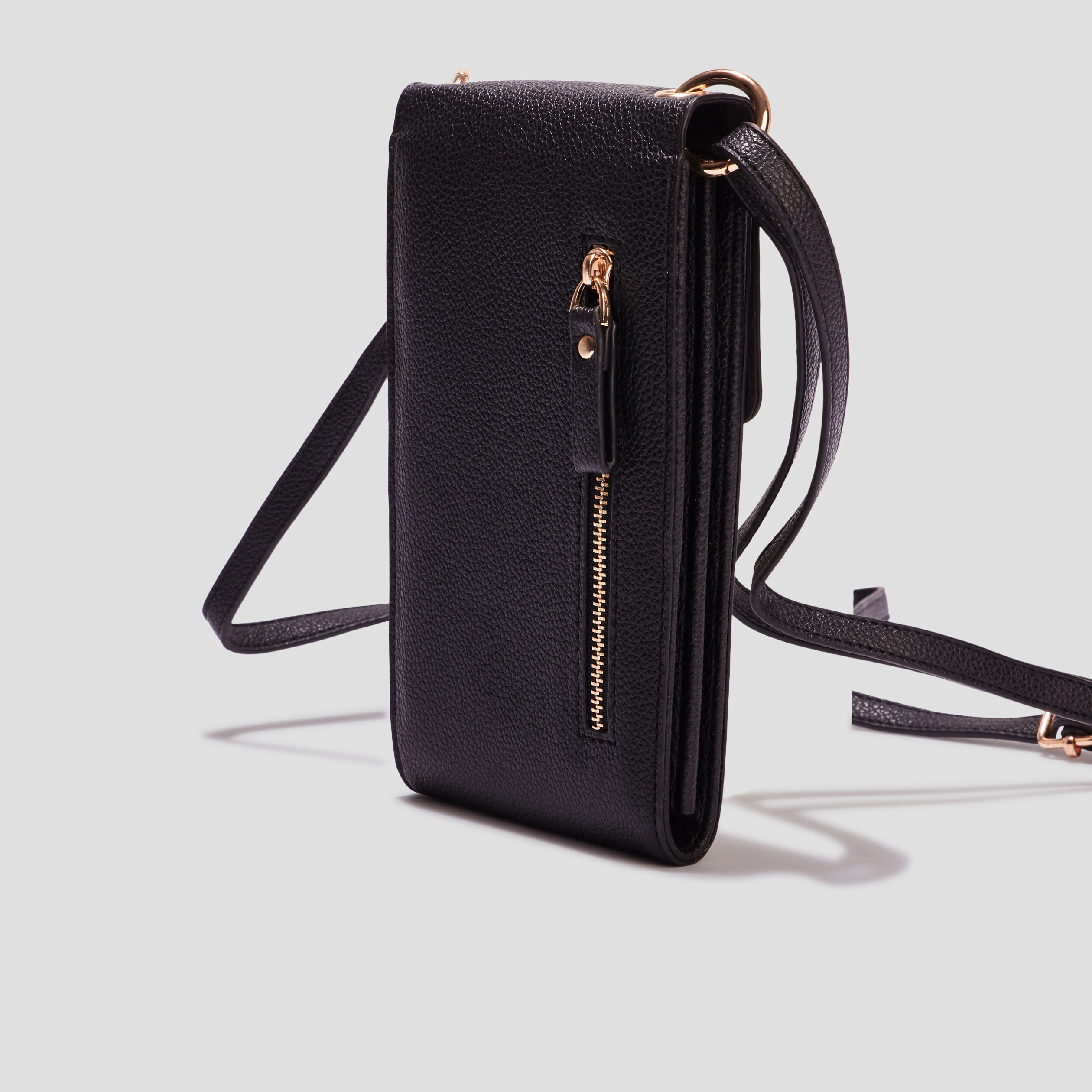 Portefeuille pochette avec bandoulière noir femme | La Halle