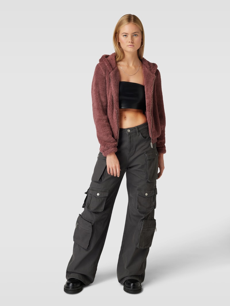 Sweatjacke aus Teddyfell in altrosa