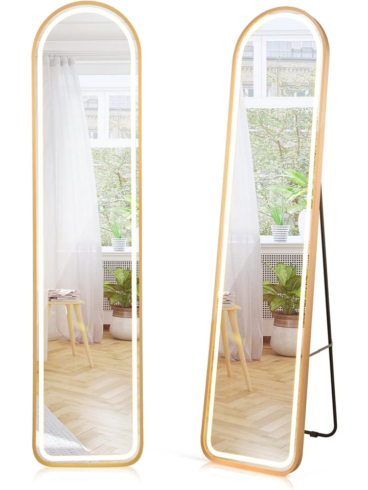 COSTWAY Ganzkörperspiegel LED 155cm in Gold günstig kaufen onesize