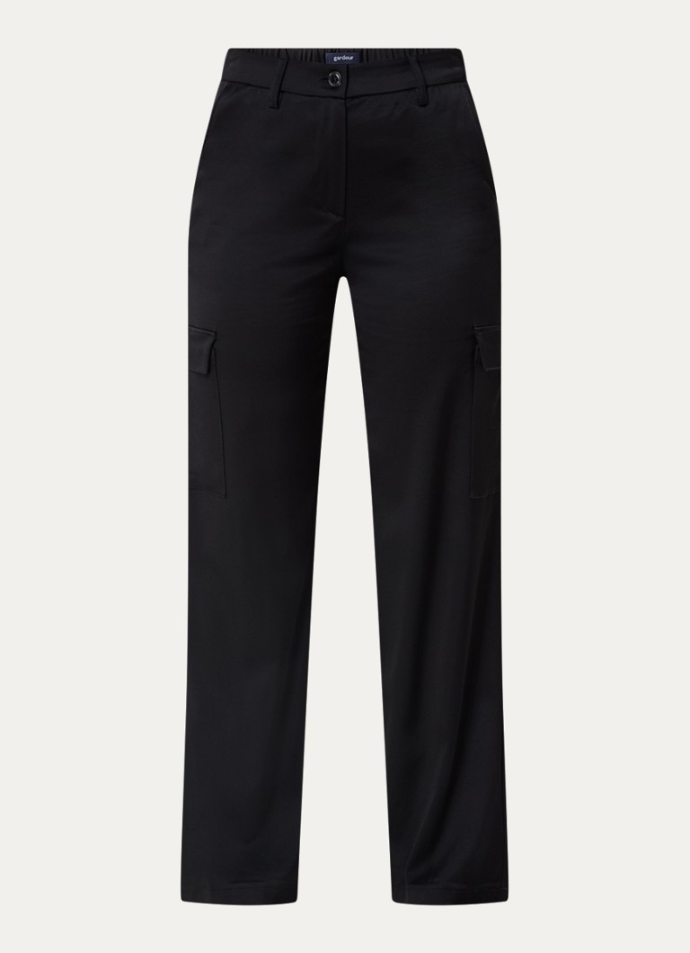 Gardeur Faja high waist straight fit cargo pants with side pockets