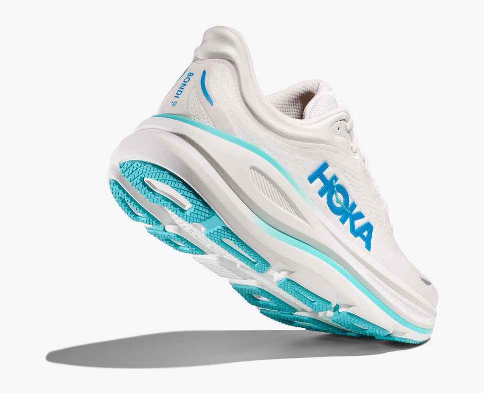Bondi 9 White / Hoka Blue