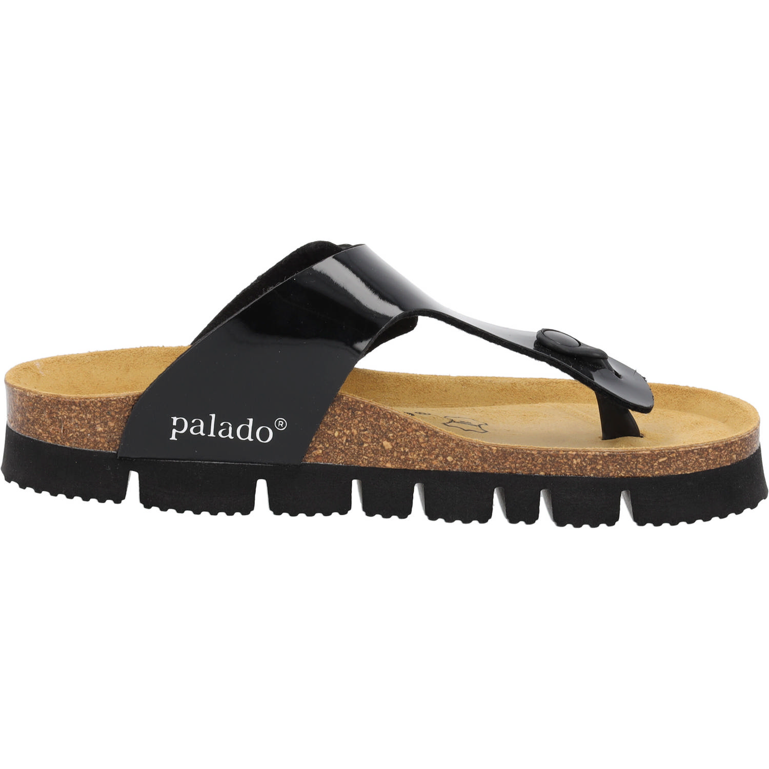 Palado Kos PL Lack, Zehentrenner, Damen, Schwarz