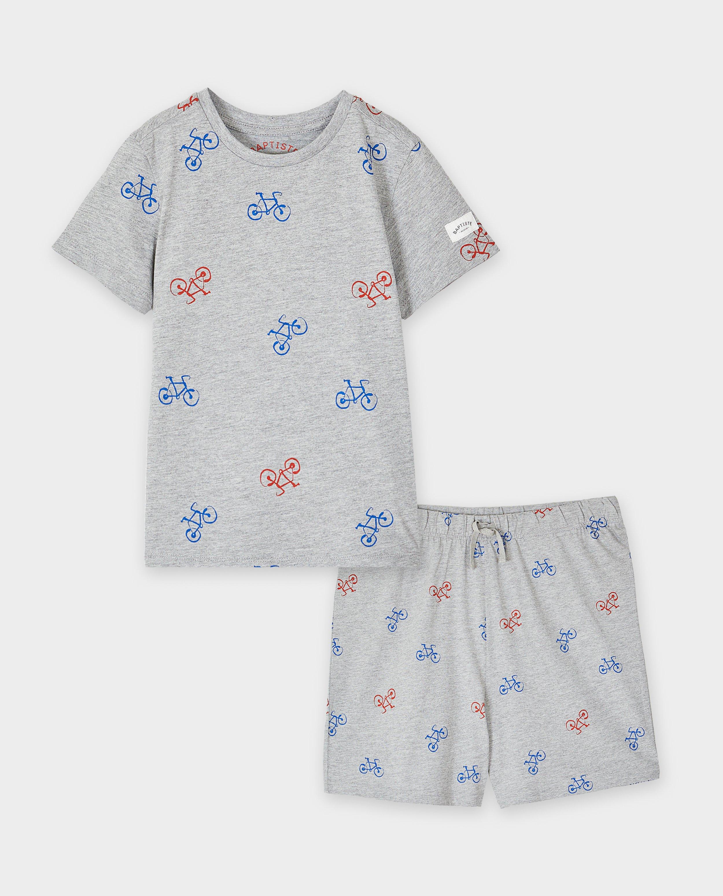 Pijamale Baptiste cu imprimeu de bicicletă de curse, unisex, 98-128 gri