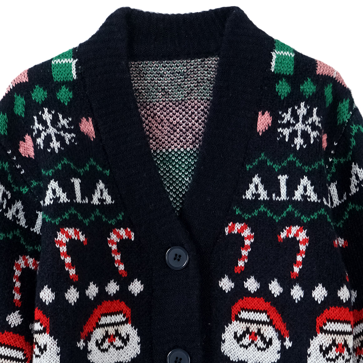 Mädchen Weihnachtsstrickjacke dunkelblau
