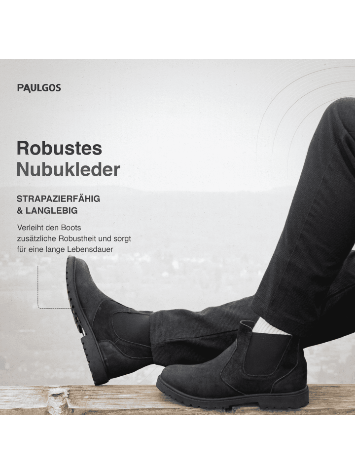 PAULGOS Herren Chelsea Boots, Stiefeletten, Schuhe in Schwarz günstig kaufen