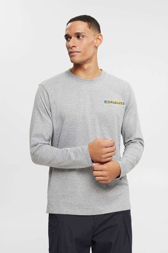 Jersey-Longsleeve mit kleinem Logoprint