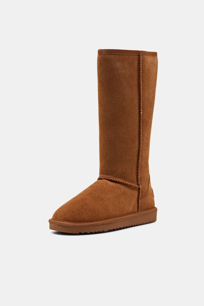 Rauleder-Boots mit Kunstfellfutter