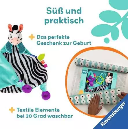 Play+ Fühlen, rasseln, spielen (Geschenk-Set: Zebra) - Babyspielzeug ab 0 Monaten