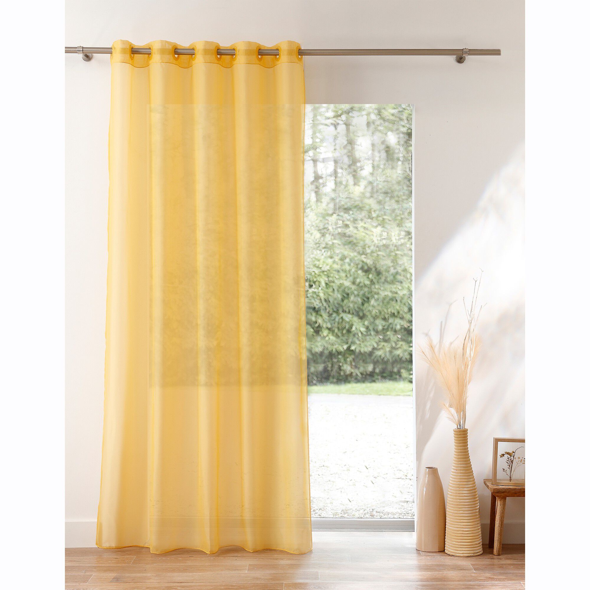 Panneau voile uni finition œillets